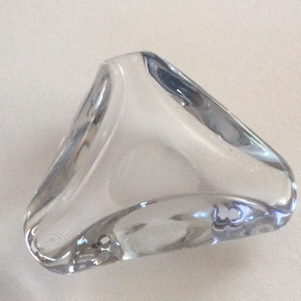 Baccarat Crystal Tricone Modern Cigar Ashtray